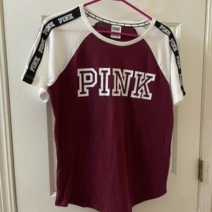 Maroon Victoria’s secret pink t-shirt